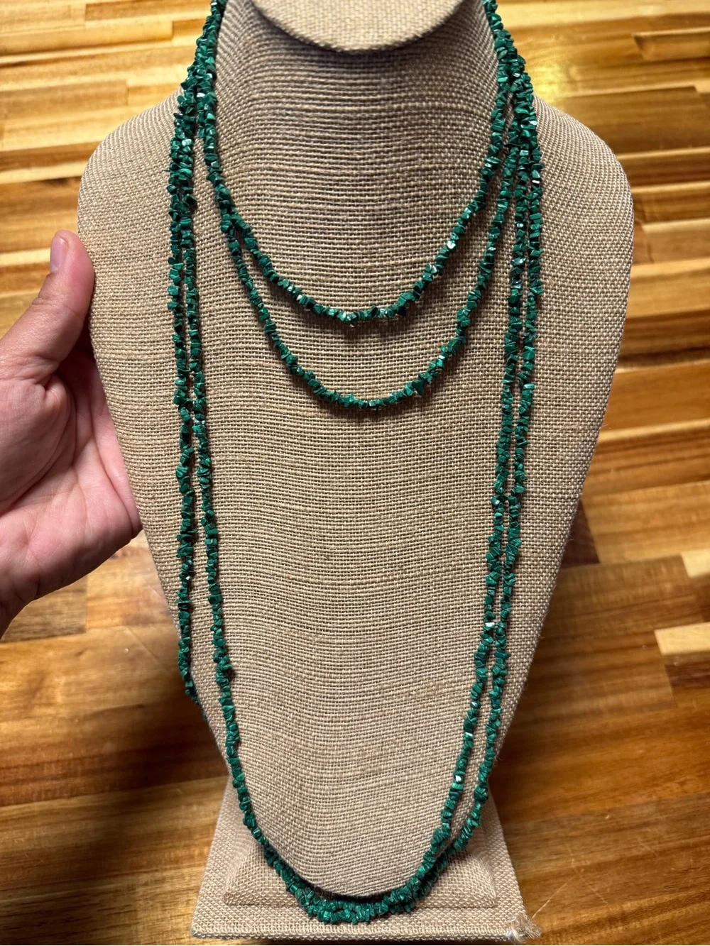 Handcrafted Malachite Chip Necklaces